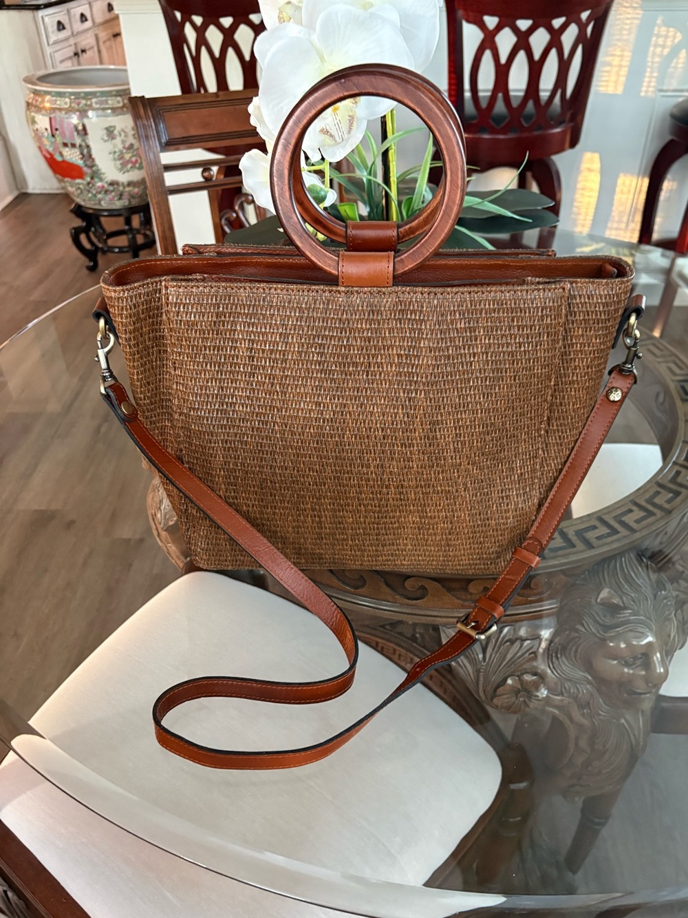 🤎🤎PATRICIA NASH RAFFIA MARIOLA BROWN WOVEN STRAW TOTE/SHOULDER BAG!🤎🤎